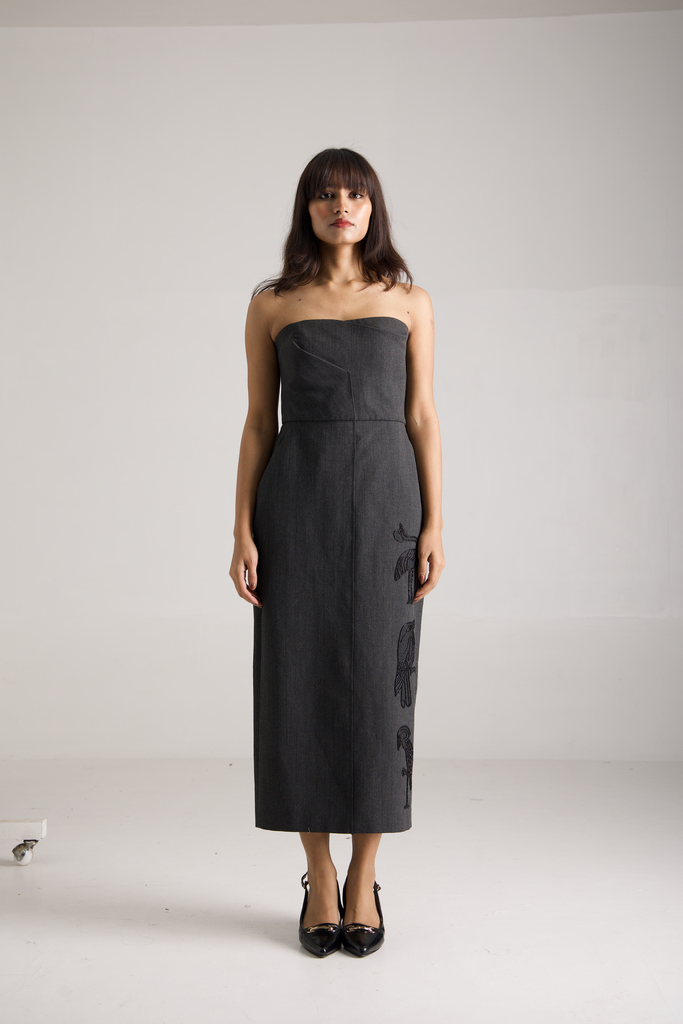 Strapless Midi Dress (M)